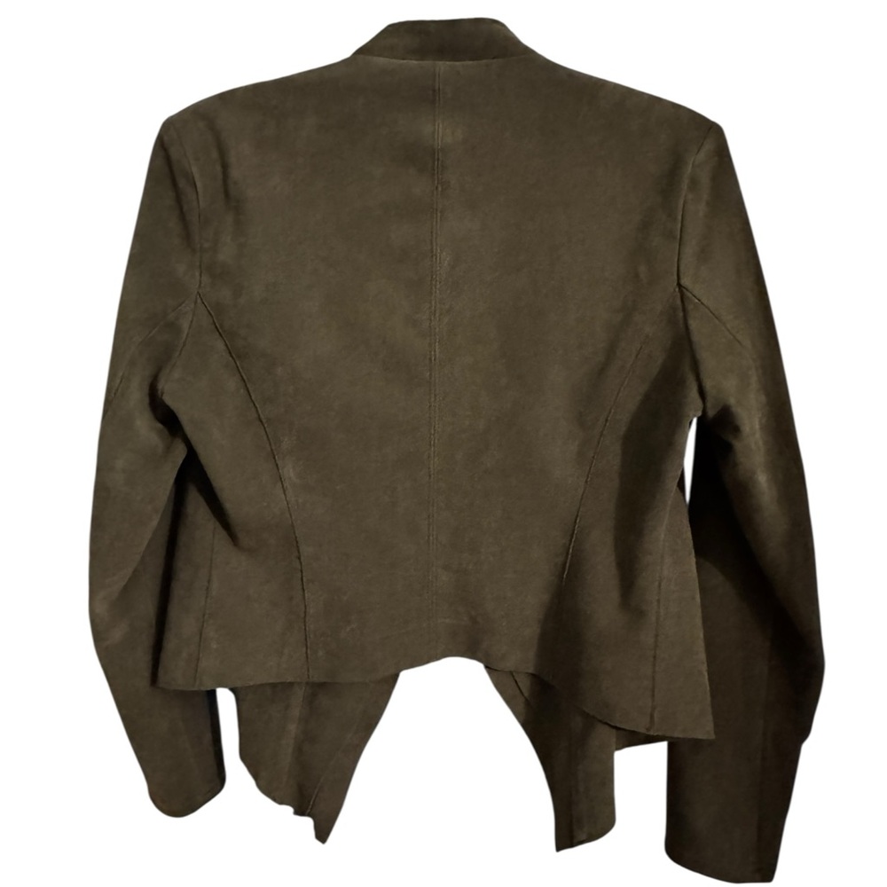 BLANK NYC Drape Front Faux Suede Jacket - olive green - Picture 3 of 5